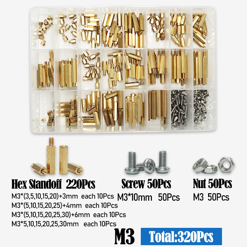 Messing Motherboard Standoff Spacer Säule M2 bis M5 für DIY Elektronische PCB Schaltung Schraube Bolzen Mutter Kit Männlich Weiblich Kupfer Spacer – Detail 8