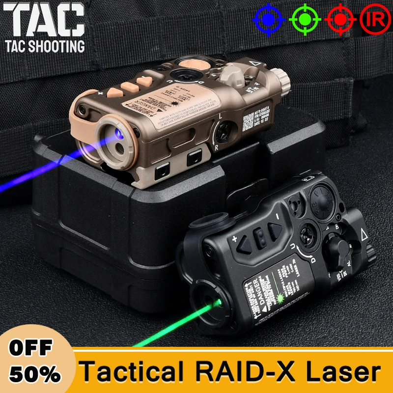 Tactical RAID X Metal Laser Red Dots Green Blue Aiming Infrared Strobe Laser For 20MM Rail Hunting Airsoft Weapon Accessories