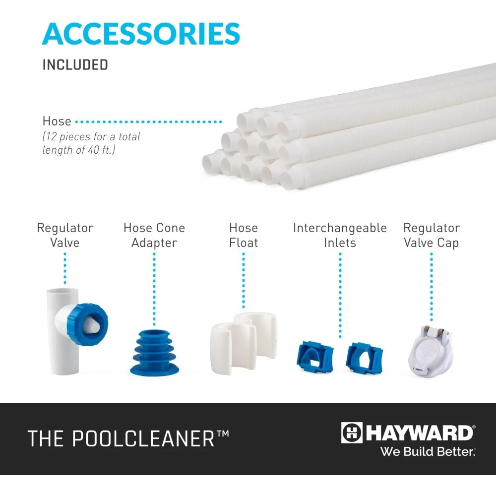 W3PVS40JST Poolvergnuegen Suction Pool Cleaner for In-Ground Pools up to 20 x 40 ft. (Automatic Pool Vaccum), White