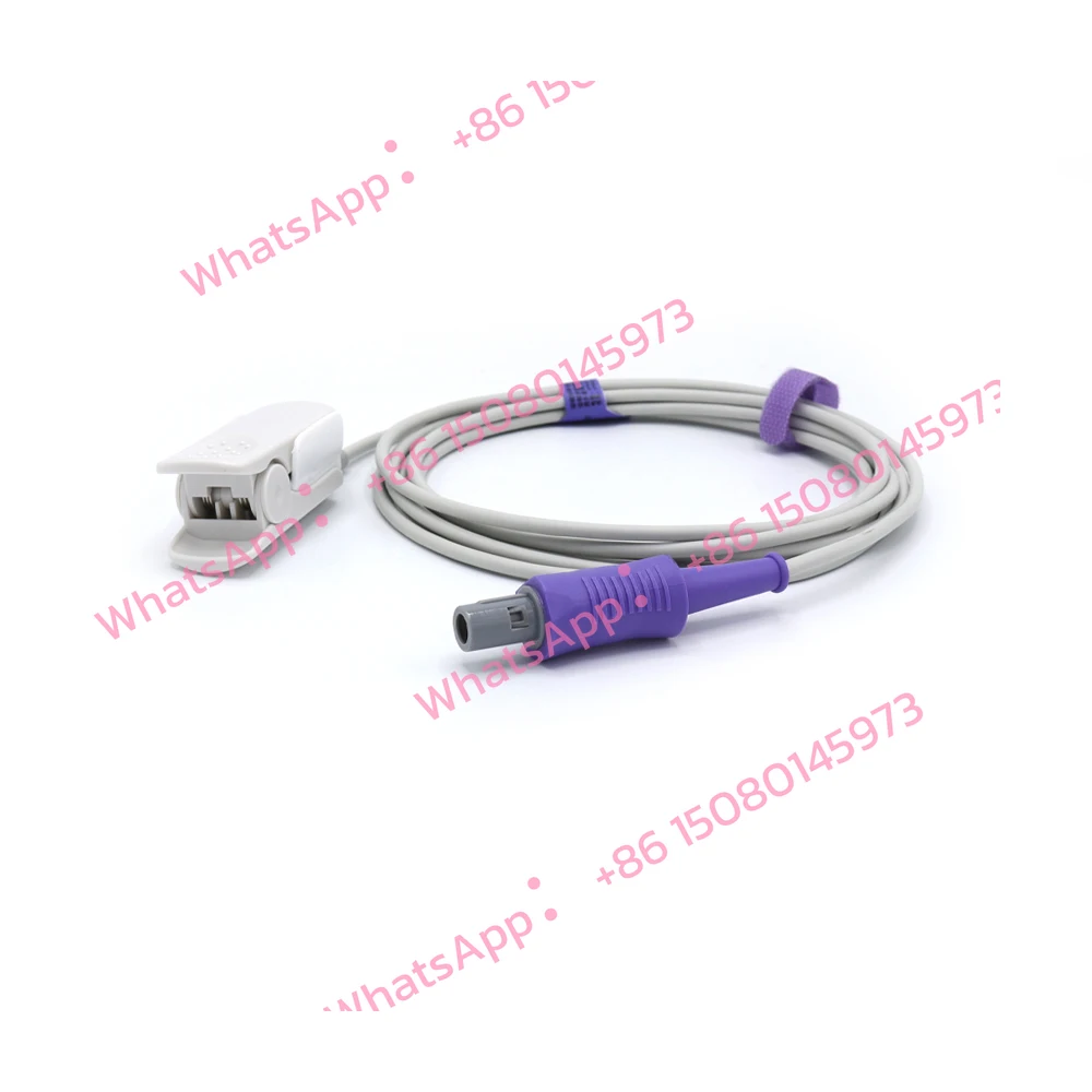 Reusable Spo2 Sensor for PM7000/8000/9000/MEC-1000/2000 – Adult Finger Clip (6 Pins, 40°, 2 Notches)