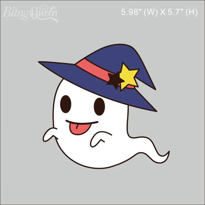 

BlingQueen-Heat Transfer Sticker, DIY Washable Patches on Clothes, Lovely Tongue Ghost Halloween, DTF Patches, 12 PCs/Lot