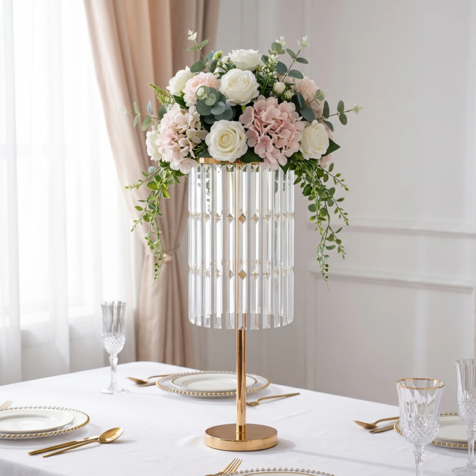Floral Display Stand Acrylic Wedding Centerpiece Stand Centerpiece Riser Clear Display Riser Cylindrical for Florists, Weddings