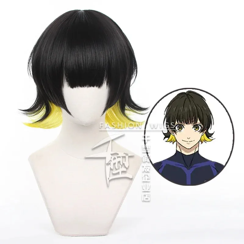 

NewBLUE LOCK Bachira Meguru Cosplay Wig Short Wig Black Yellow Hair Cosplay Anime Cosplay Wigs Heat Resistant Synthetic Wigs2025