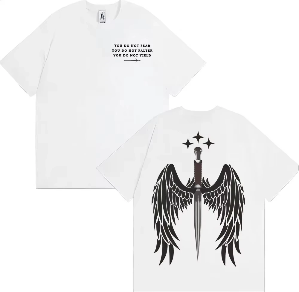 Herrenbekleidung Harajuku Retro Muster T-Shirt Fledermaus Junge Azriel Shadowsinger T-Shirt Herren Sommer Top Kurzarm T-Shirt Goth