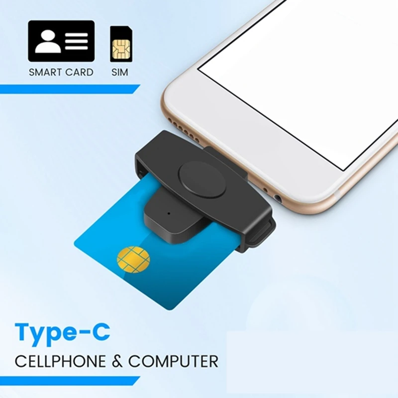CSCR3 Type-C Smart CAC Card Reader Bank Tax Declaration SIM Card/IC Card ID Card Reader