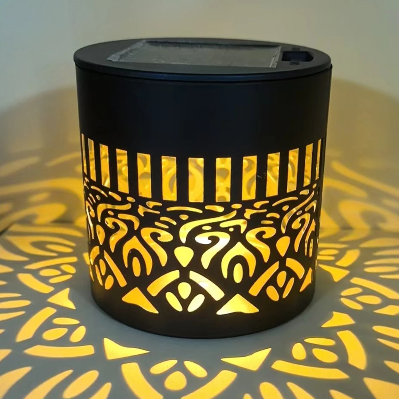 Solar Powered Deck Step Wall Lights Mandala Theme Metal Outdoor Wall Deck Lights for Garden Post Patio Backyard Yard Decor