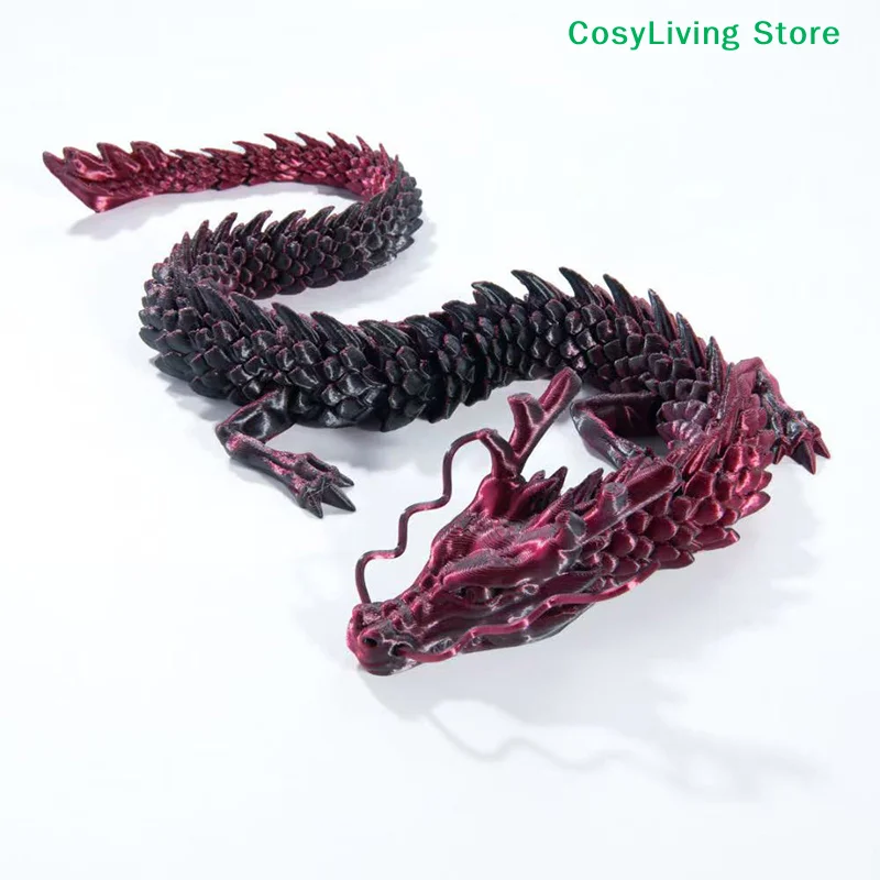 Crystal Rotatable Articulated Dragon 3D Printed Gem Dragon Gift For Kids With ADHD Perfect For Birthdays Gift 30CM