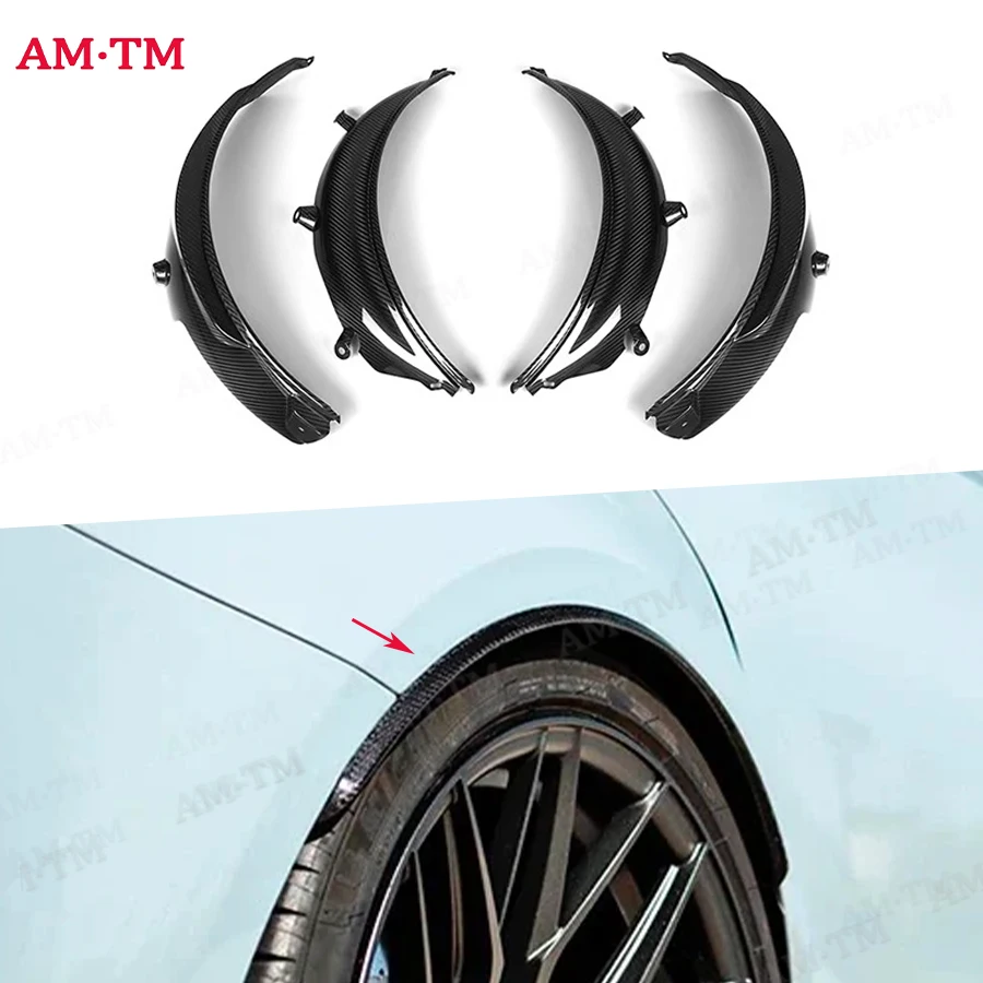 

For BMW 3 Series M3 G80 G81 2021+ Dry Carbon Fiber Front Rear Bumper Side Fender Trim Cover O Style Side Spats Wheel Arch Trim