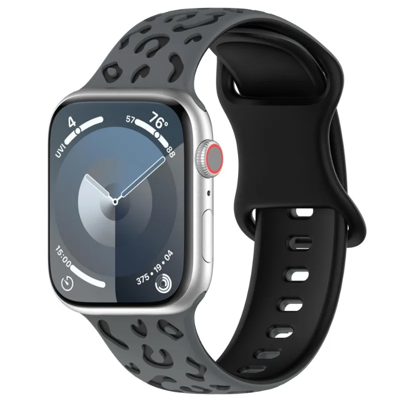 Браслет из силикона коммер коммер коммер коммерчество léopard pour Apple Watch, trous de flux ventilé, échange Comeristant à la sueur