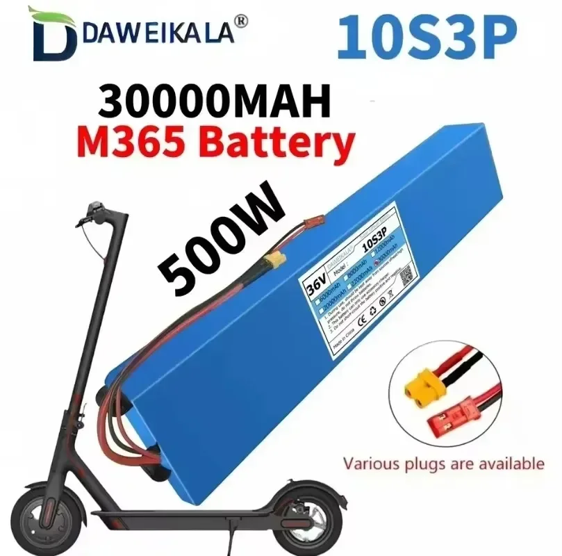 

DAWEIKALA 10S3P 36V 30000mAh For 36v Electric Scooter Battery Pack 18650 Lithium M365 Electric Scooter 36v Battery Scooter