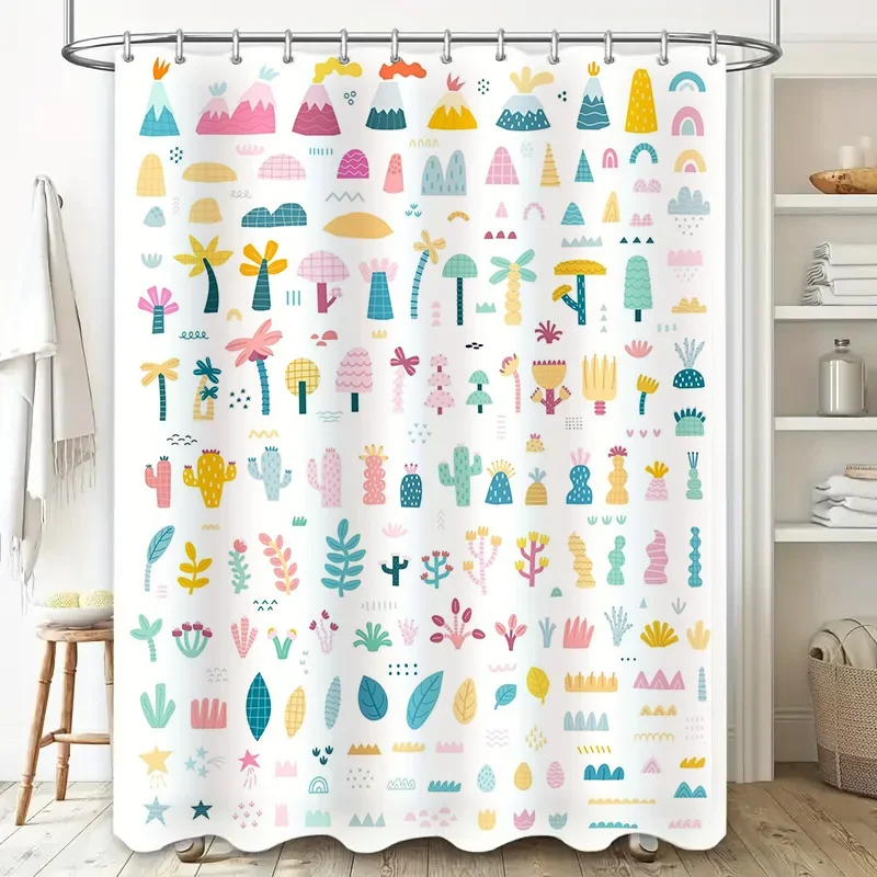 

Осветляет свою ванную комнату с помощью нашей очаровательной занавески для душа с причудливым рисунком джунглей в пастельных цветах! Идеально подходит для ки