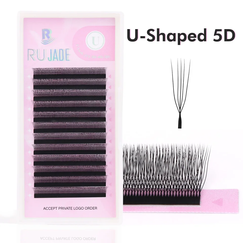 RUJADE Neue U-förmige 3D 4D 5D Wimpernverlängerung U-förmige Wimpern W Bloom Vorgefertigte Fächerwimpern Leichte flauschige Nerz-Kunstwimpern – Detail 34