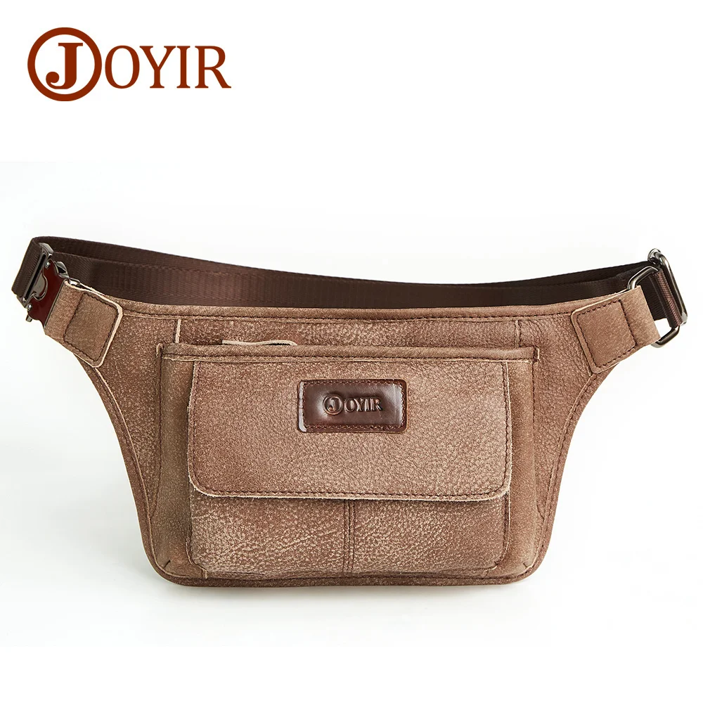 Bolso de pecho de cuero genuino para hombre, bandolera de cintura Vintage, bolso de mensajero para hombre