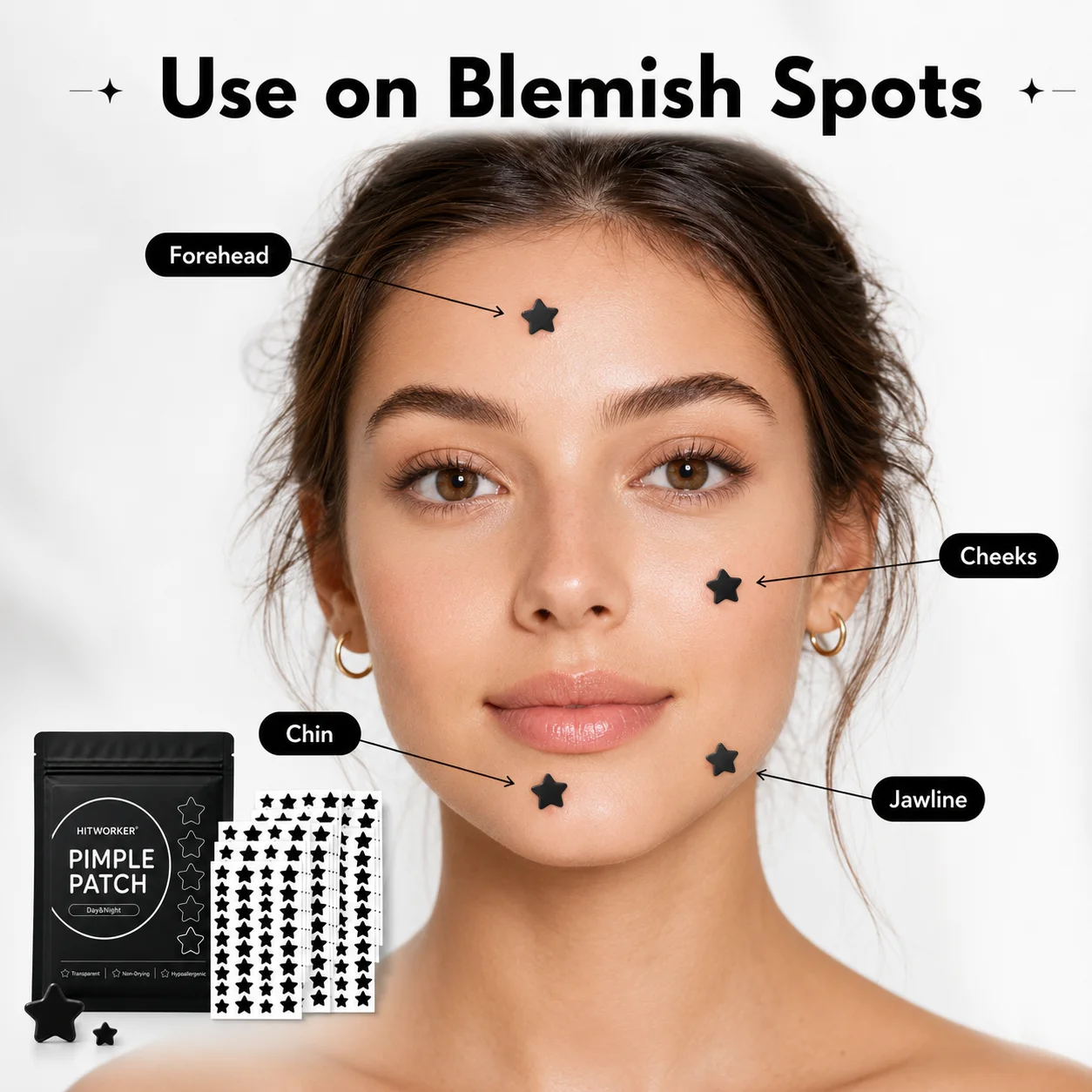 560pcs Count Acne Patches, Black Star Acne Patches, Hydrogel Acne Patches