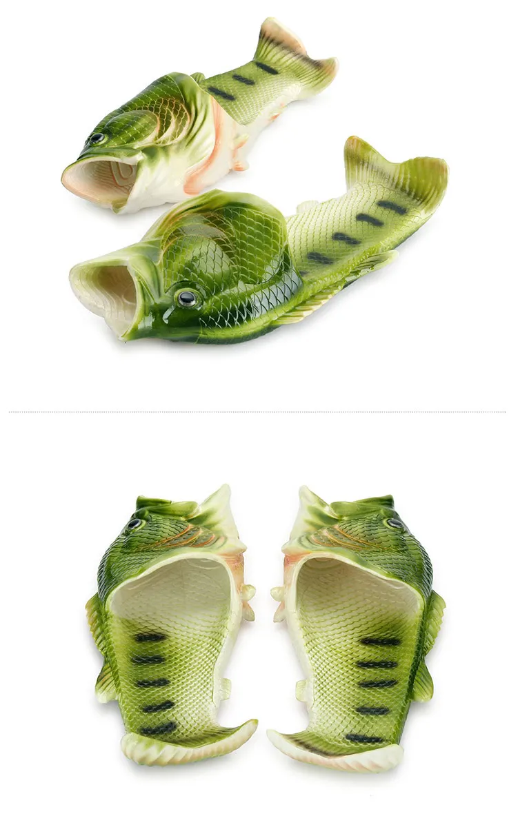 Sandali Creativi Uniqstore A Forma Di Pesce, Blu, Taglia 45/46 EU, In PVC, Per Spiaggia E Piscina - 3