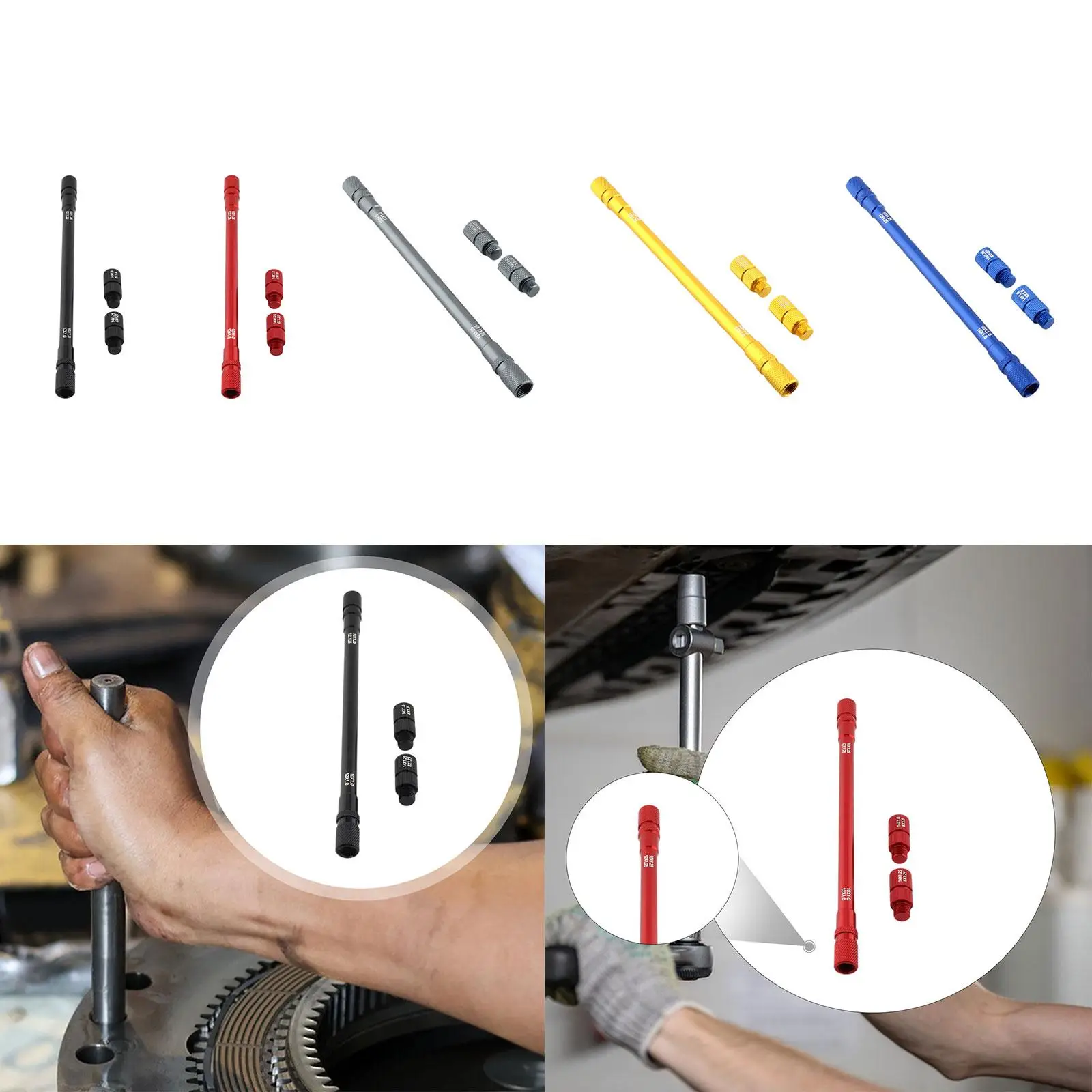 

Suspension Fork Damper Rod Bleed Tool Aluminum Alloy Kit with Interchangeable Heads for Motorcycle Shock Absorber