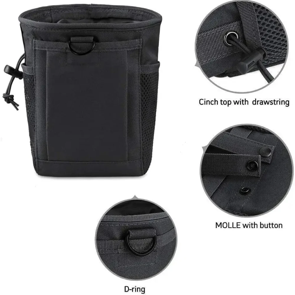 Outdoor Molle Drawstring Ammunition Bag Adjustable Utility Belt Fanny Hip Waist Bag Outdoor Ammo Storage Pack Ammo Bag