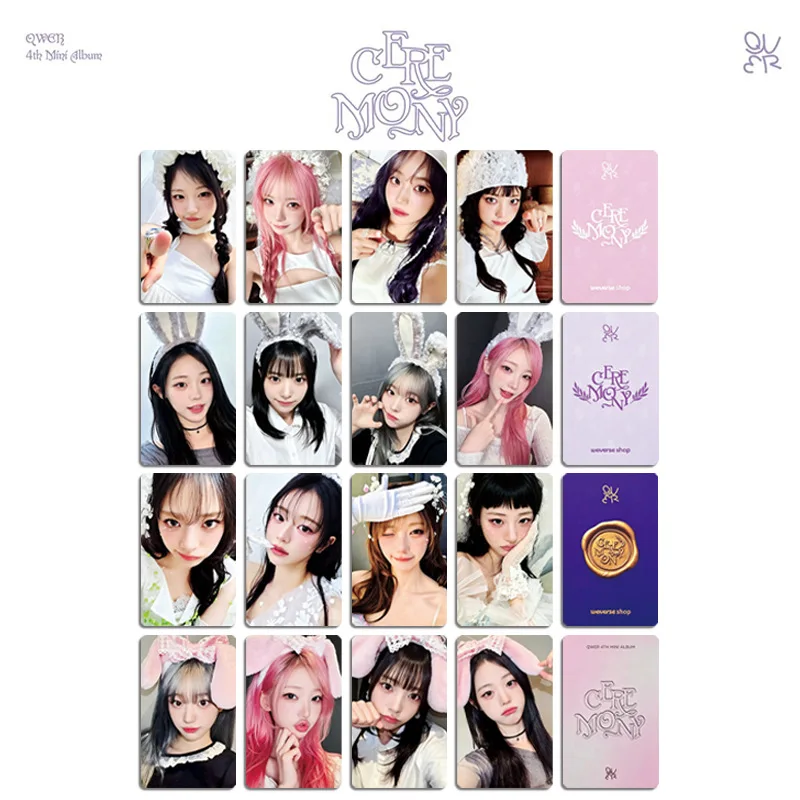 Idols Band QWER PhotoCard CEREMONY Album Pop-up Store LOMO Card Chodan Hina Siyeon Magenta Fans Cosplay Collection Gifts
