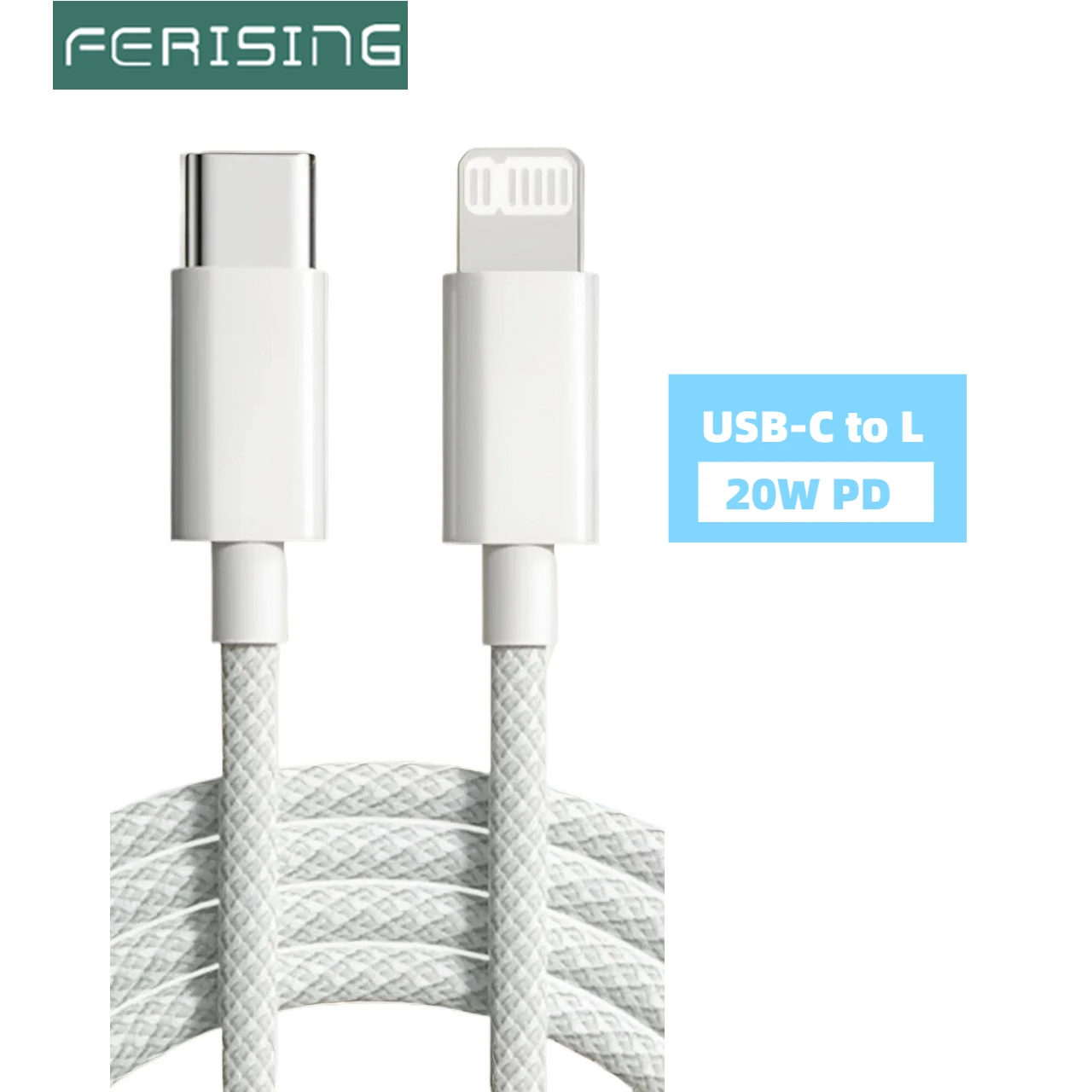 

MFi Certified USB-C to L 20W PD Fast Charging Cable – Nylon-Braided for iPhone 14/13/12/11 Pro Max/XS/8 & iPad | Data Sync
