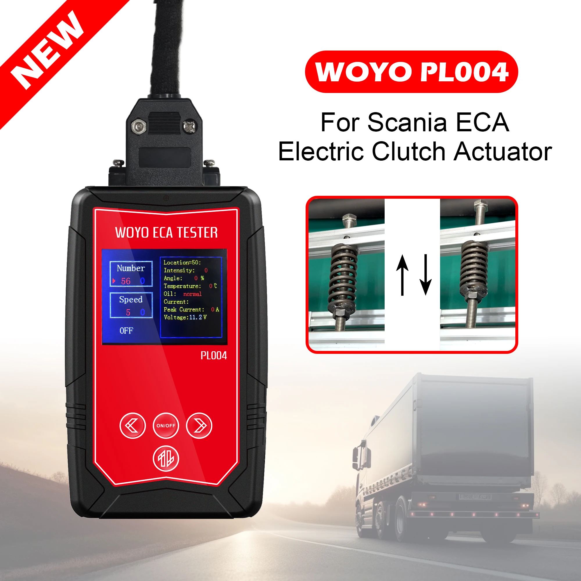 Probador WOYO PL004 ECA para actuador de embrague eléctrico Scania, herramienta de diagnóstico de camión, módulo de prueba en banco, herramienta de taller de reparación