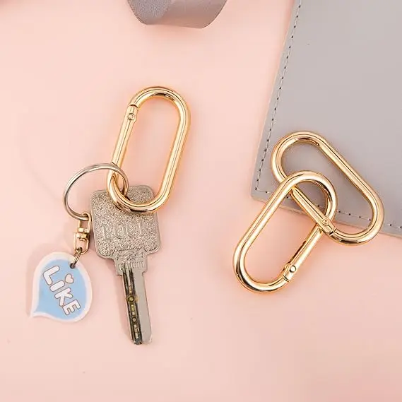 

5Pcs 13-40mm Oval Spring O Ring Openable Metal Buckles Small Carabiner Rings Keychain Clips Buckle Strap Snap Loop Hook Fastener