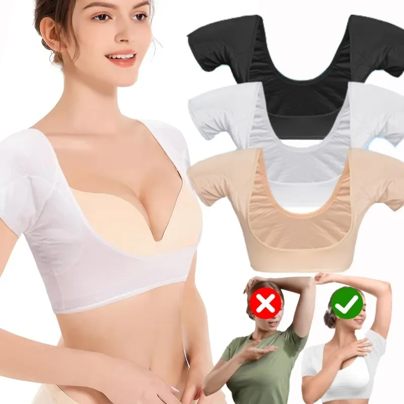 

T-shirt Sweat Pads Underarm Sweat Vest For Women Girls Armpit Perspiration Guards Sweats Proof Shirt Washable Sweat Protector