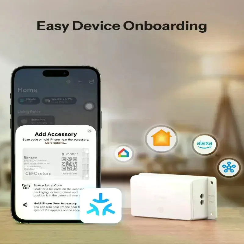 

Умный переключатель Wi-Fi BASIC-1GS Matter Protocol, большая сенсорная поверхность, надежная работа с экосистемой