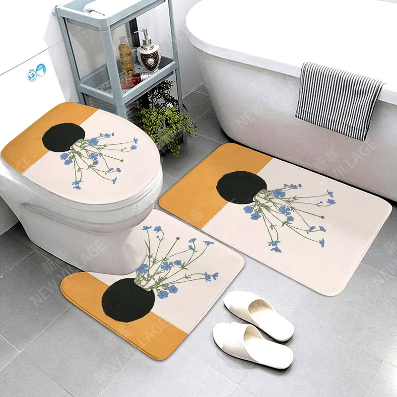 Anti-slip Bath Mat Bathroom Small Rug Shower Mat Decorative Absorbent Foot Mat Entrance Bathtub toilet rug Morandi Nordic Modern