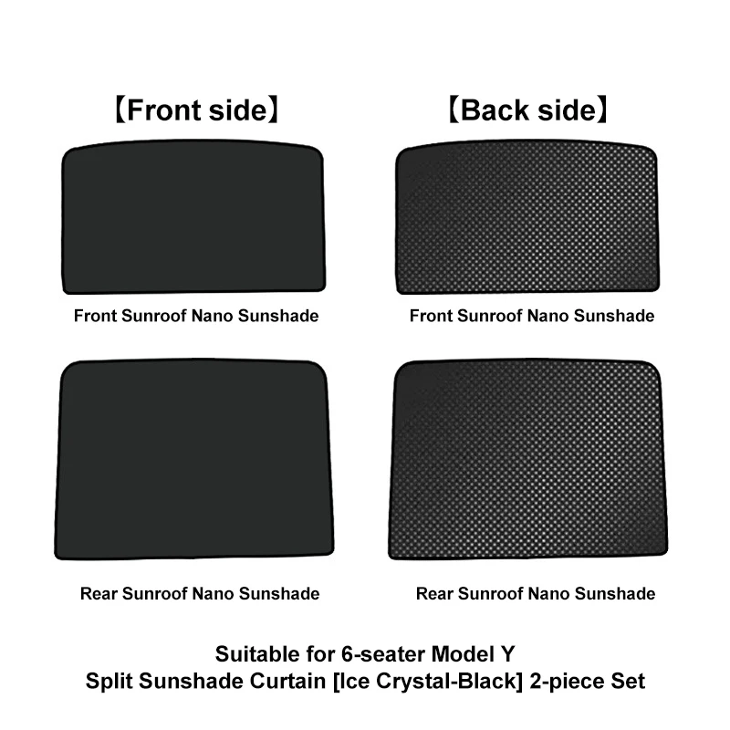 Lcars Is Suitable for Tesla Ice Crystal Sunshade, New Extended Version Model Yl Sunroof + Rear Glass Sunshade, Detachable Sunshade Umbrella, Sunroof Sunshade, Car Roof Sun Protection Umbrella, Light-Blocking (Only Suitable for Extended Version)
