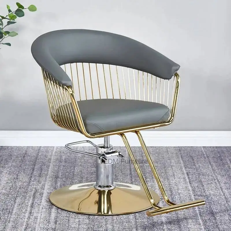 Sillas de Barbería Exclusivas y Elegantes para Salón de Belleza, Diseño con Reposapiés, Sillas de Salón Sencillas, Silla de Corte de Pelo, Muebles de Salón