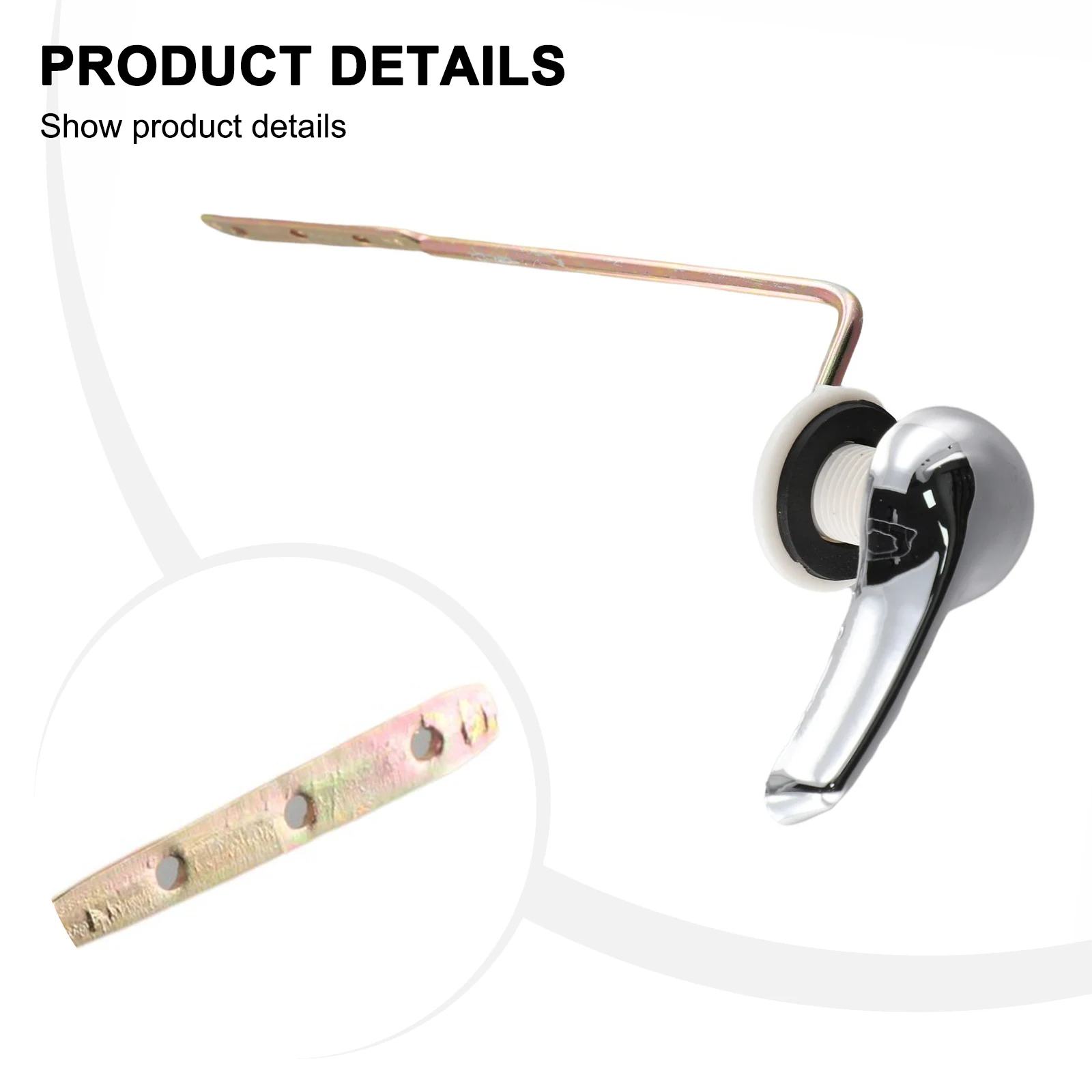 Flush Lever Assembly for Toilet Tank Chrome Handle Replacement Designed for Standard Tank Lever Slot Dimensions