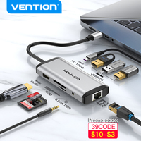 Vention USB C HUB Type C to USB 3.0 Dock Station USB C HDMI RJ45 4K for MacBook Pro Air Accessories Type C 3.1 Splitter USB HUB