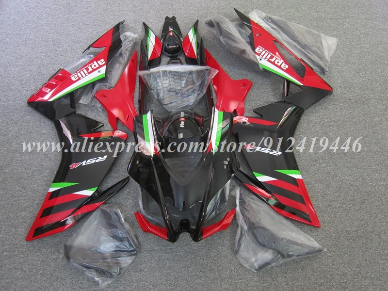 4Gifts New ABS Whole Fairings Kit Fit For Aprilia RSV4 1000 2016 2017 2018 2019 16 17 18 19 Bodywork Set Red Black Glossy