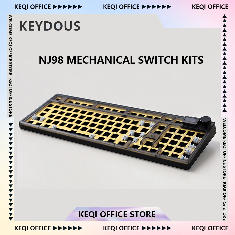Keydous NJ98 Mechanical Keyboards Kits 3 Mode Wireless Bluetooth Hot Swap Aluminum Gamer Keyboards Kit Custom PC Accessory Gifts