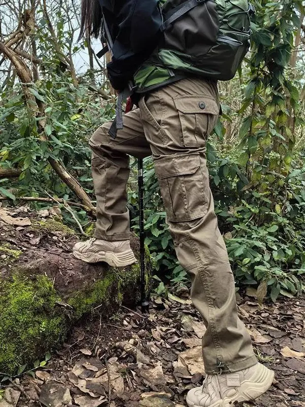 

American Sle Loose Fit Straight Leg Cotton Work Trousers for Men Outdoor Multi ket Casual Faionable Long Pants