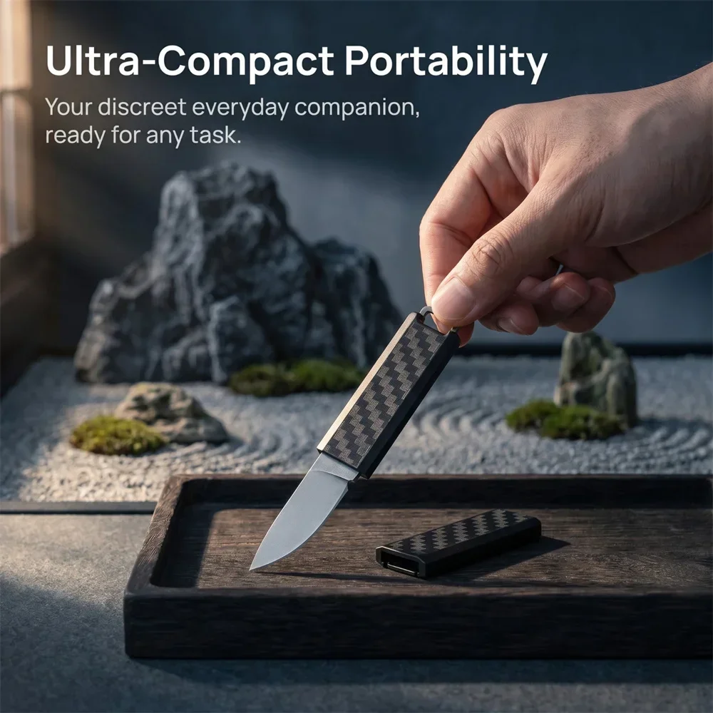 New 2425 Small Fixed Blade Knife 8Cr13MoV Stainless Steel Non-Slip Nylon Fiber Handle with Sheath Outdoor EDC Camping Tool