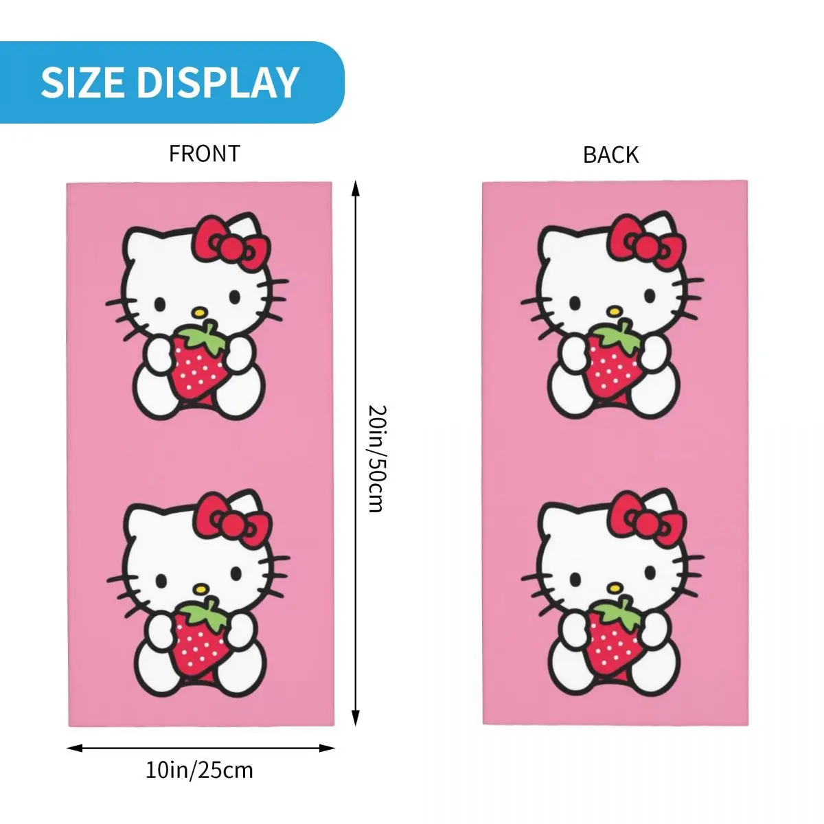 Custom Sanrio Hello Kitty Bandana Winter Neck Warmer Men Windproof Wrap Face Scarf for Hiking Cartoon Gaiter Headband