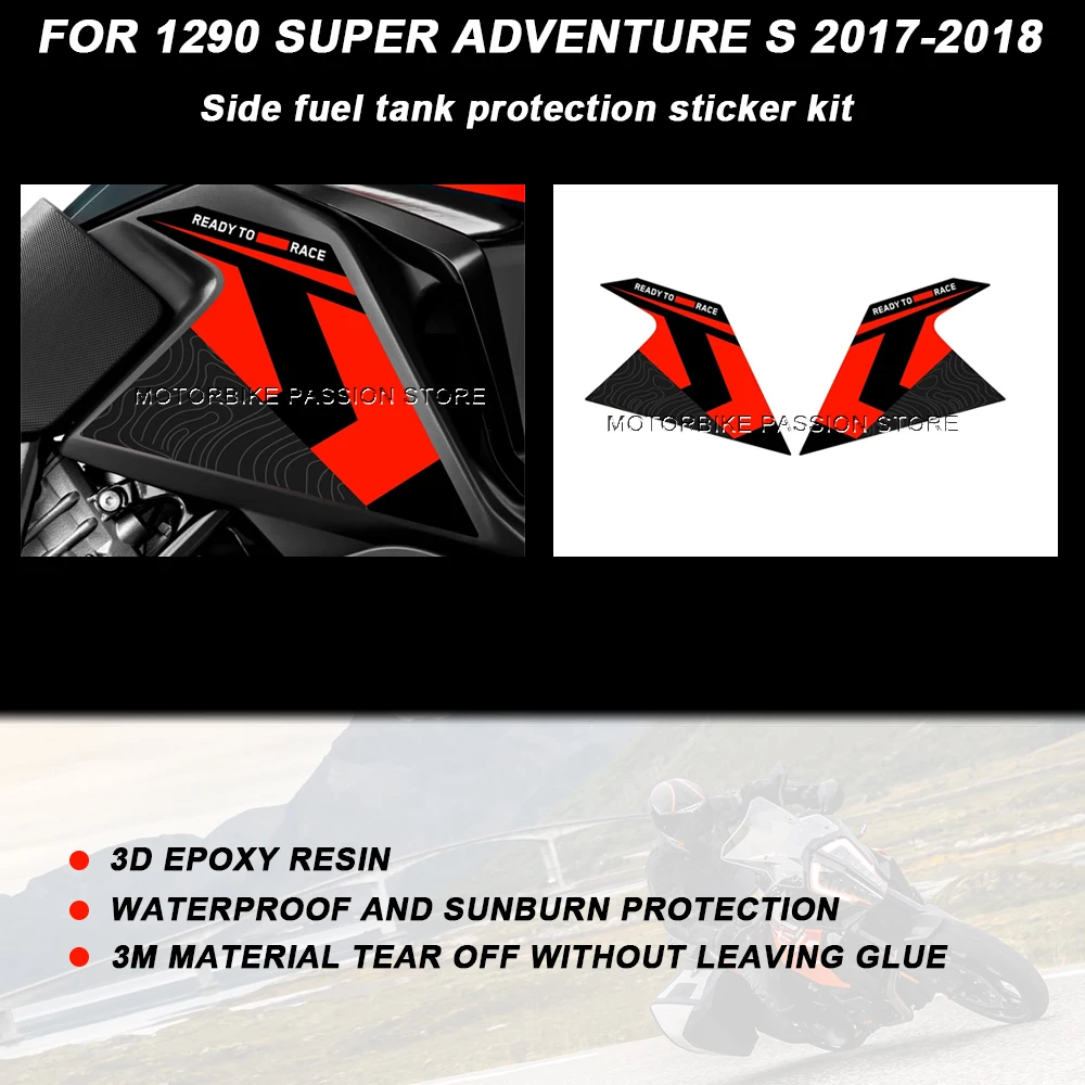 

For 1290 Super Adventure R 2019-2020 motorcycle accessories Tank Side Sticker Decal 3D Protection 1290 adv Decals Waterproof