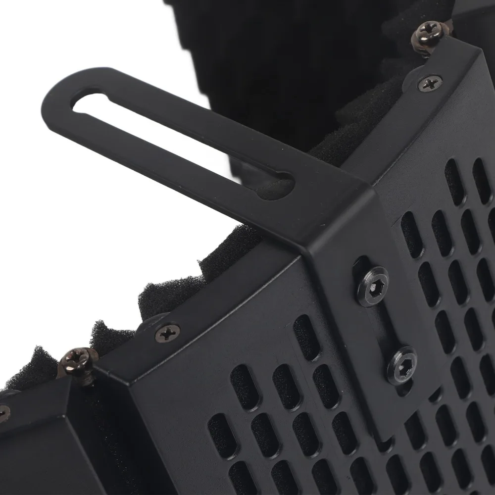 5-Panel Structure Microphone Isolation Shield Foldable Adjustable Angles Mic Sound Absorbing Foam Reflector Portable Vocal Booth