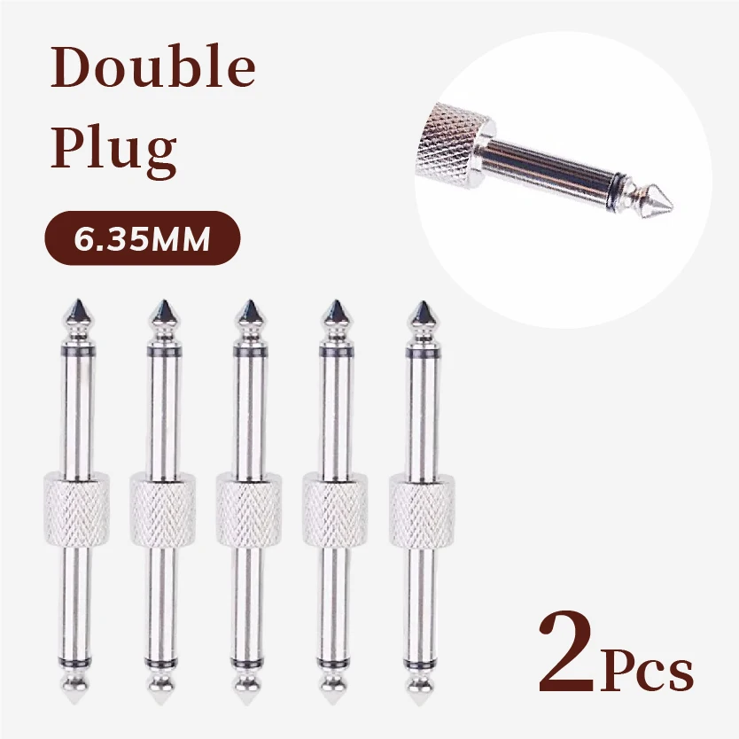 

Silver Plated Guitar Coupler 1/4 Inch Effect Pedal To Pedal Connector 6.35mm Male To Male