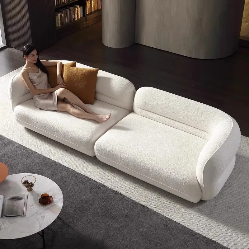 Teddy velvet minimalist cream wind wave ball small apartment Internet celebrity pea sofa