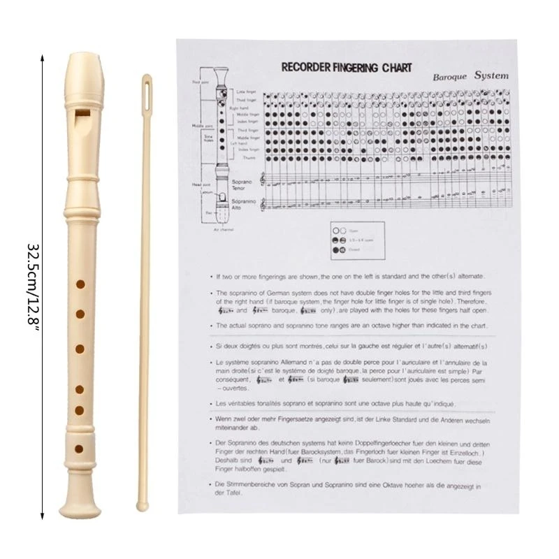 Soprano Recorder C 6/8 Hole Recorder Professional German Treble Flute