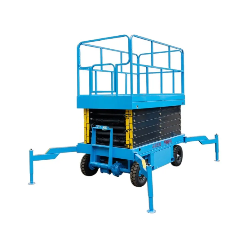 Mobile lift aerial work truck construction site 4/6/8/10 meters mobile scissor lift platform electric