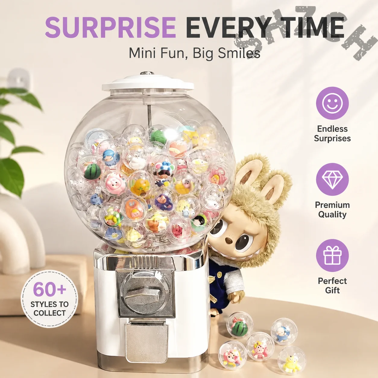 Interactive Desktop Capsule Toy Machine for Blind Box Collection and Fun Lottery Games