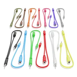 ExcelValley - 5-Pack - Hopscotch Mono Splitter Y Patch Cables TS 3.5mm 1/8