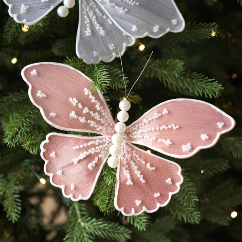 

Christmas Tree Decorations Butterfly DIY Decoration Fabric Sequins Simulation Butterfly Garden Wall Arrangement Christmas Flower