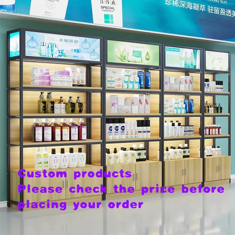 custom.Retail Wooden Steel Perfume Cosmetic Display Shelf Skincare Display Cabinet Shelves Exhibition Display Stand Rack