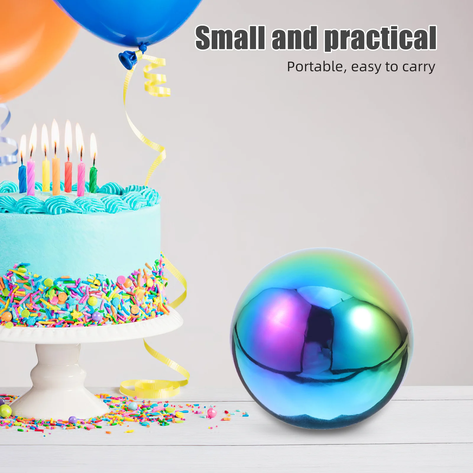 1 قطعة 150 مللي متر سبعة ملونة جوفاء الفولاذ المقاوم للصدأ الكرة مرآة مصقول متعددة الأغراض ديكور المنزل ملحق غرامة الملمس السلس #4