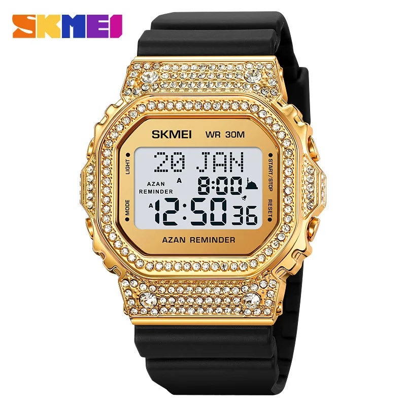 

Skmei Men's Ladies Worship Watch Middle East Muslim Prayer Electronic Watch Waterproof Multifunctional Azan Watch