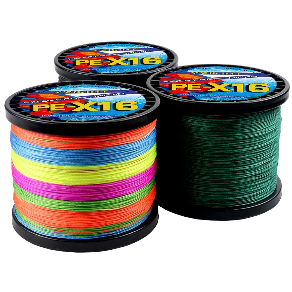 High Density Multifilament Braided Fishing Line 16 Strands PE Wires 1000-500M Big Game 25-200LB for Salt/Freshwater Pesca